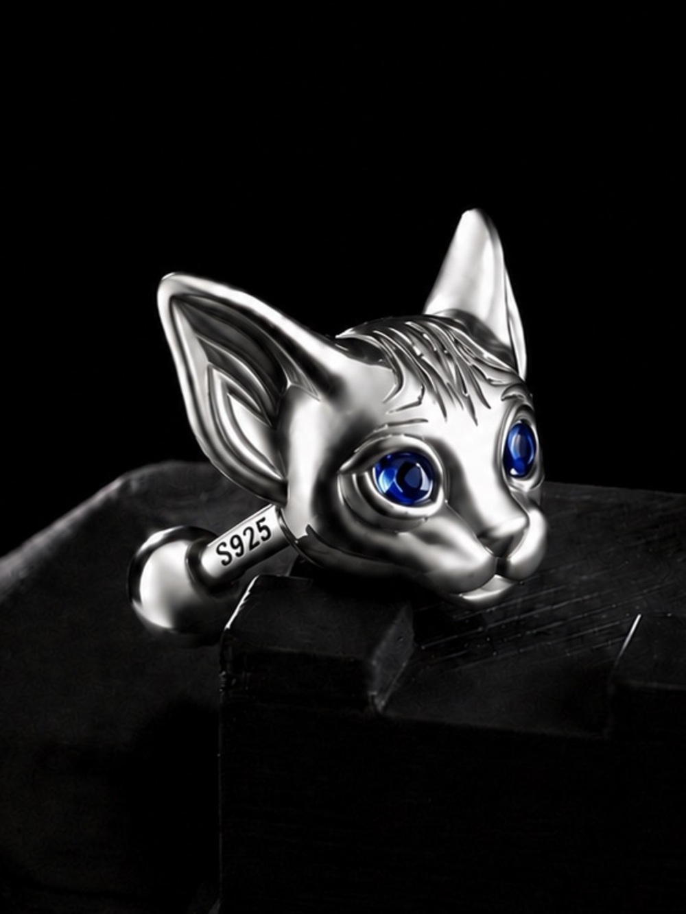 “Bastet” Egyptian Goddess Sphynx Feline Hairless/Shorthair Cat Kitty 925 Barbell